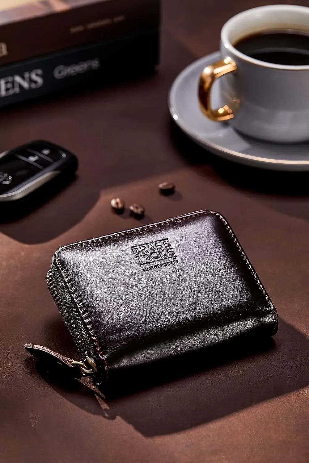 Vintage Full Top Grain Leather Wallet RFID Blocking Multi Card Case with Zipper Pocket Card Holder for Men Women Gift Box