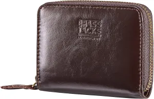 Vintage Full Top Grain Leather Wallet RFID Blocking Multi Card Case with Zipper Pocket Card Holder for Men Women Gift Box