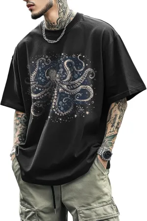 Vintage Graphic Printed T-Shirts for Men Casual Cotton Tees Comfy Streetwear Crewneck Short Sleeve Summer Tops