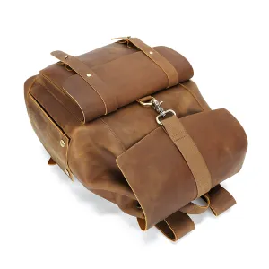 Vintage Leather Anti-theft Travel Laptop Backpack