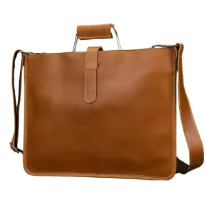 Vintage Style Men's Leather Briefcase Slim Working Tote Designer Bag