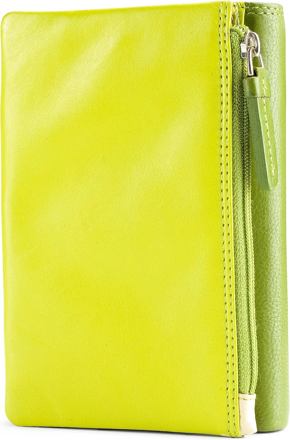 Visconti Penang RB109 Ladies Multi Colored Leather Organizer Card Holder Wallet Purse 4" x 6" (Green Multi)