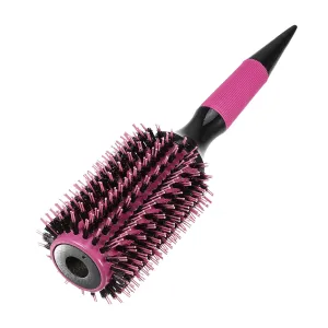 VOCOSTE Round Hair Brush, Hair Brushes for Women, Nylon Bristle Pins Round Brush, Styling Hair Brush for Wet, Dry, Wig, Straight Hair, Pink, 10.04"x2.76"