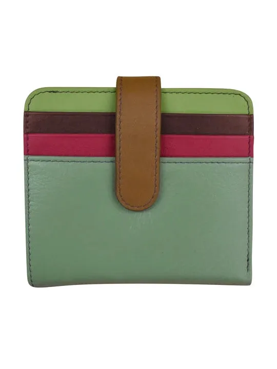 Wallet Small Bifold Sage Multi Leather RFID Blocking 7301
