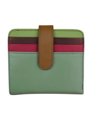 Wallet Small Bifold Sage Multi Leather RFID Blocking 7301