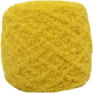 Warm Coral Fleece Fluffy Knitting Yarn Shaggy Bright Yellow Fur Yarn Acrylic Velvet Knitting Yarn DIY Fluffy Dolls Blanket Sweater Scarf Handbag Total 5 Skeins