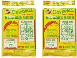 Warp Brothers CB-40 Banana Bags Storage Bags, 40-Inches by 72-Inches, 4-Count, 2 Set of 4