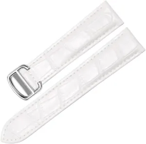 Watch Band for Cartier Tank Solo Ronde DE Genuine Leather Watch Chain Folding Buckle Watch Strap Accessories Watch Bracelet Belt (Color : 10mm Gold Clasp, Size : 16mm)