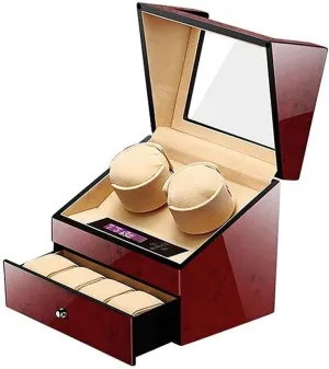 Watch Winder for Automatic Automatic Watch Winder Anti-Magnetization Dust-Proof Drawer Touch Digital Display Piano Paint 5 Modes 2 4 Storages Box