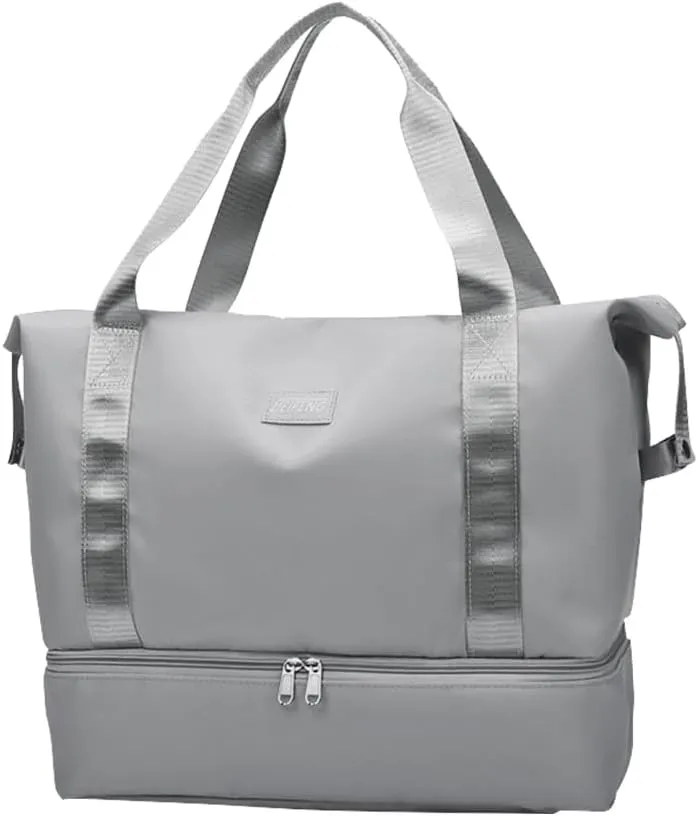 Waterproof Travel Duffle Bag Gym Tote Bag with Shoes Compartment Weekender Overnight Case Portable Airplane Carrying Handbag