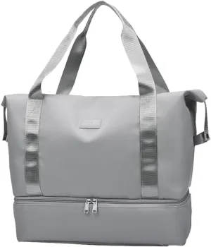 Waterproof Travel Duffle Bag Gym Tote Bag with Shoes Compartment Weekender Overnight Case Portable Airplane Carrying Handbag