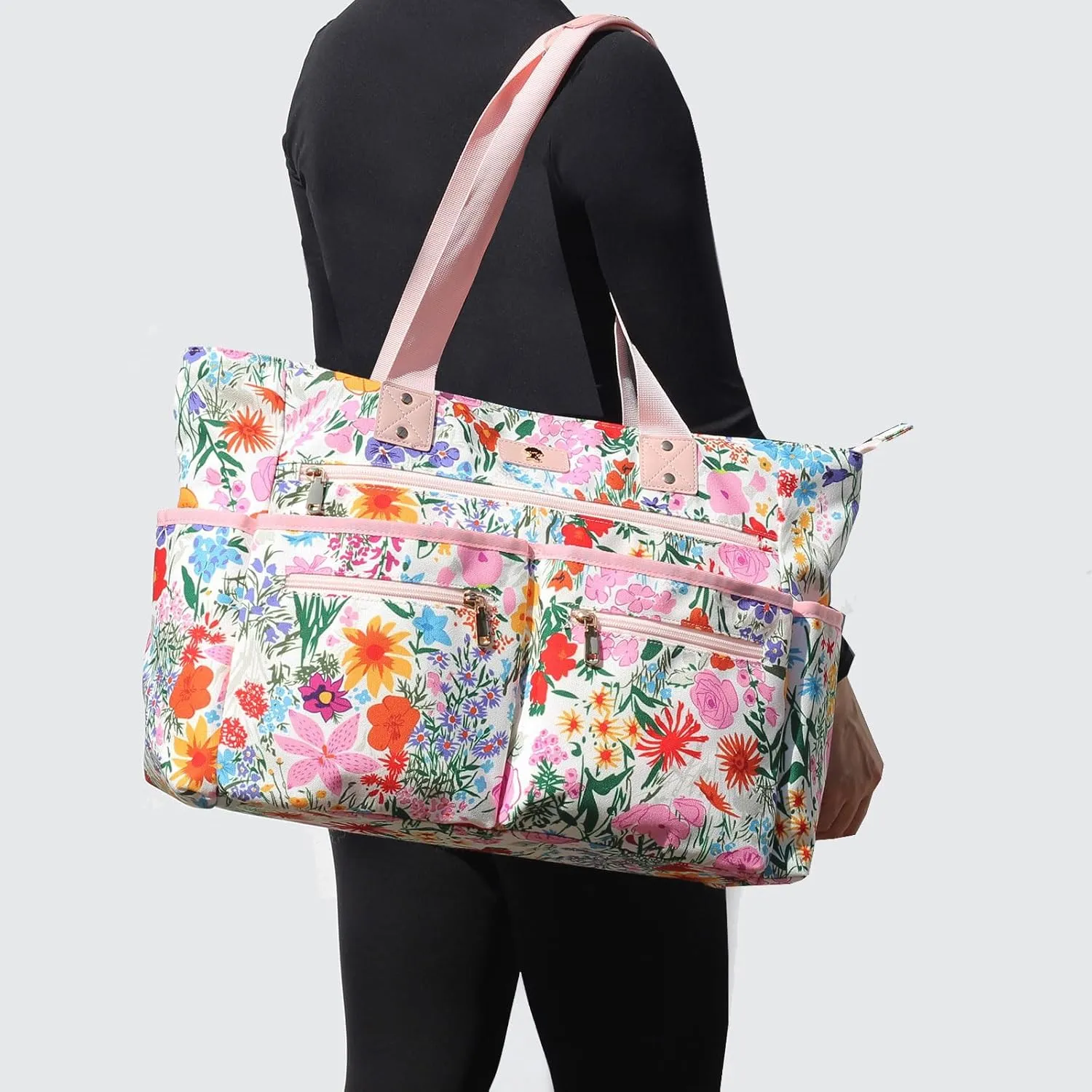 Weekender Bag Carry On Bag Overnight Tote Travel Duffle with 13 Pockets for Travel,Work，Gym,Beach,Teacher,Nurse