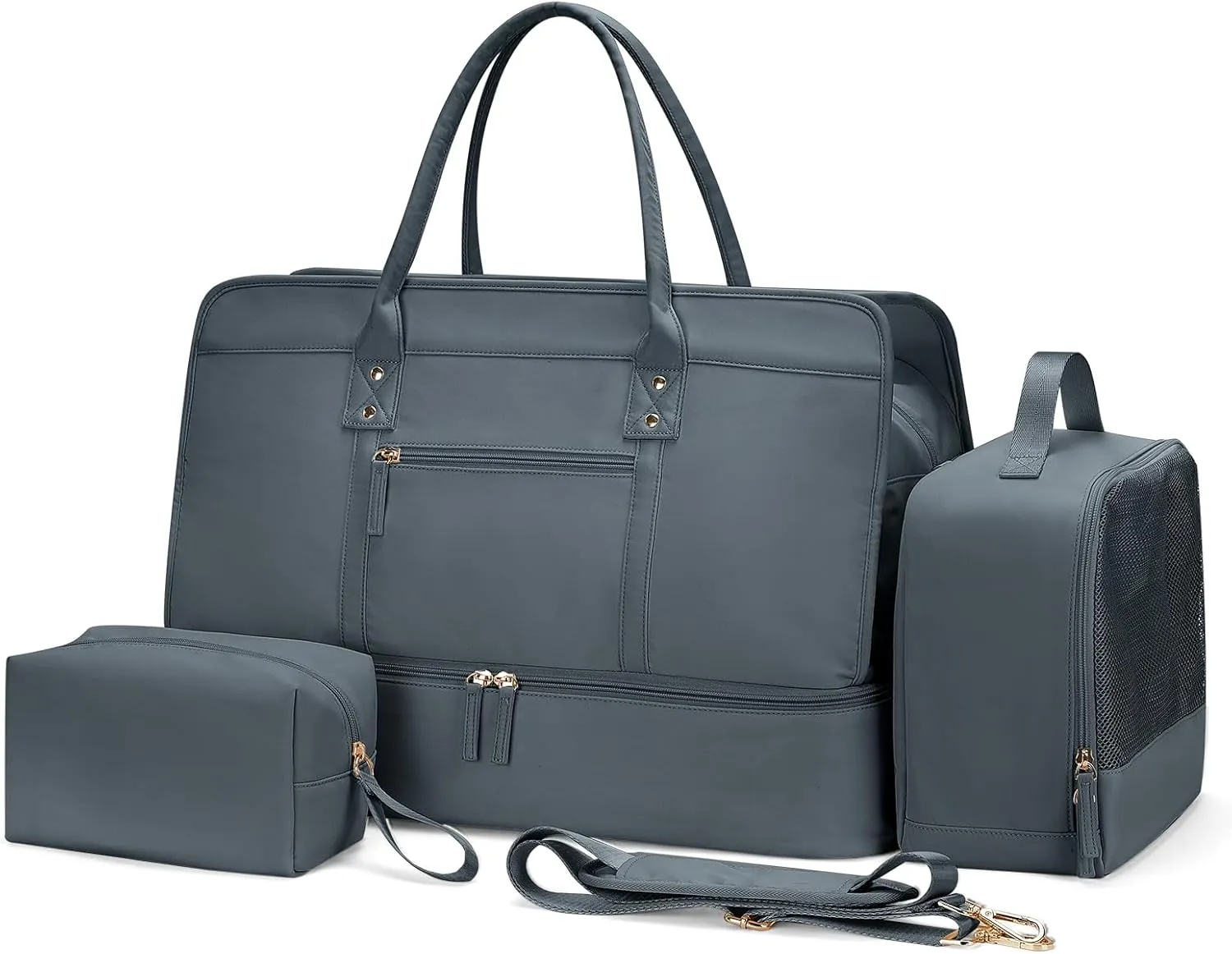 Weekender Bags for Women,Travel Duffel Bag Personal Item Bag with Shoes Compartment,Overnight Carry On Bag with Wet Pocket, Travel Bag 3Pcs Set