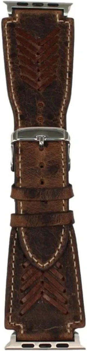 Western iWatch Band Lacing Ostrich Print L Brown N3101202