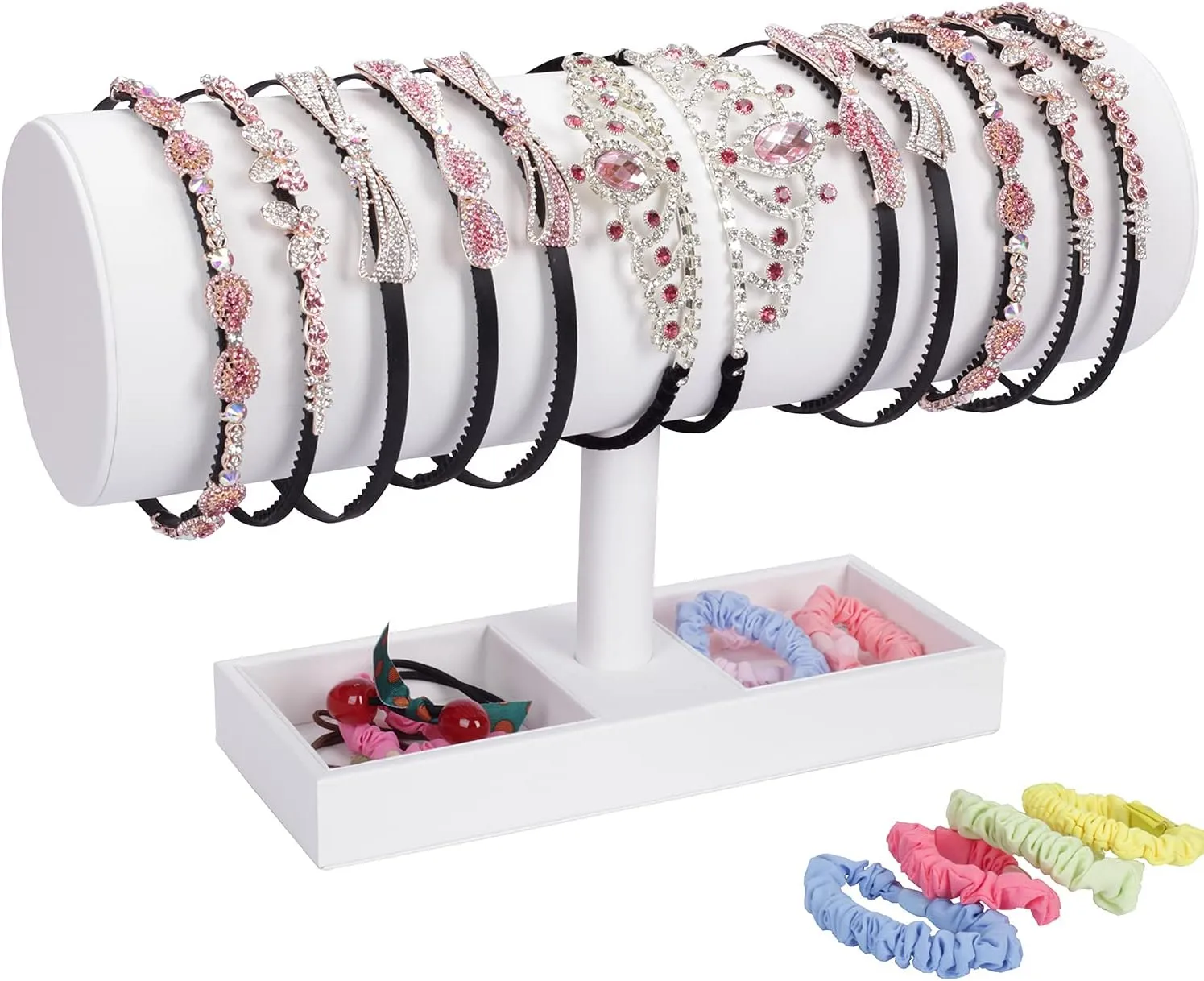 White Leather Headband Holder Organizer Storage Headband Stand Display Baby Headband Organizer for Girls Women
