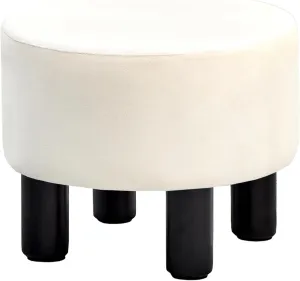 Wimarsbon Velvet Ottoman Footrest Stool Upholstered Step Stool Ottomans Sofa Stool 4 Wood Legs with Anti-Slip Pads Modern Accent Home Decor Suitable for Living Room Bedroom Entryway Cream