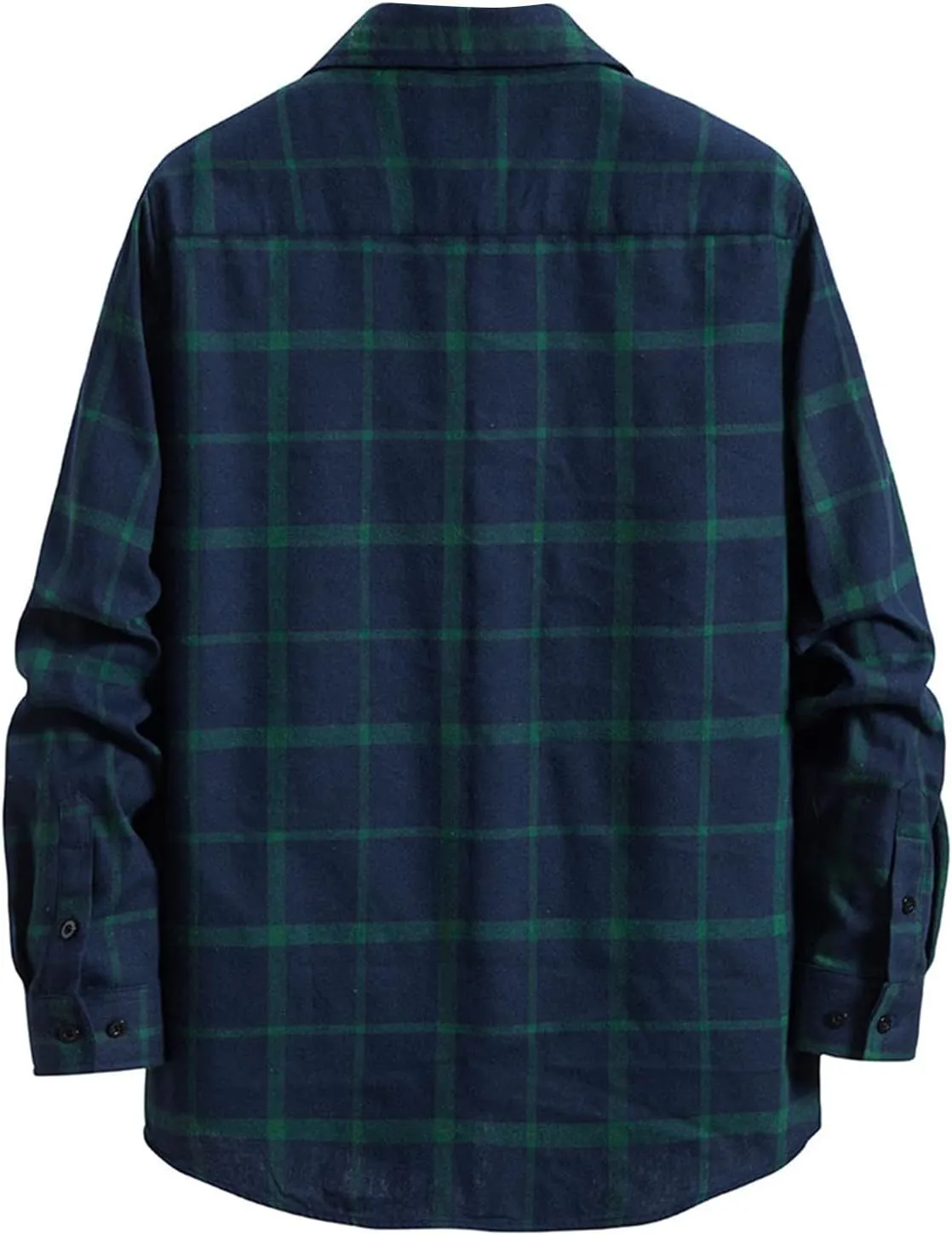 Winter Coat Men Plaid Square Printing Lightweight Breathable Long Sleeve Lapel Formal Shirt Shirt Plaid Cotton