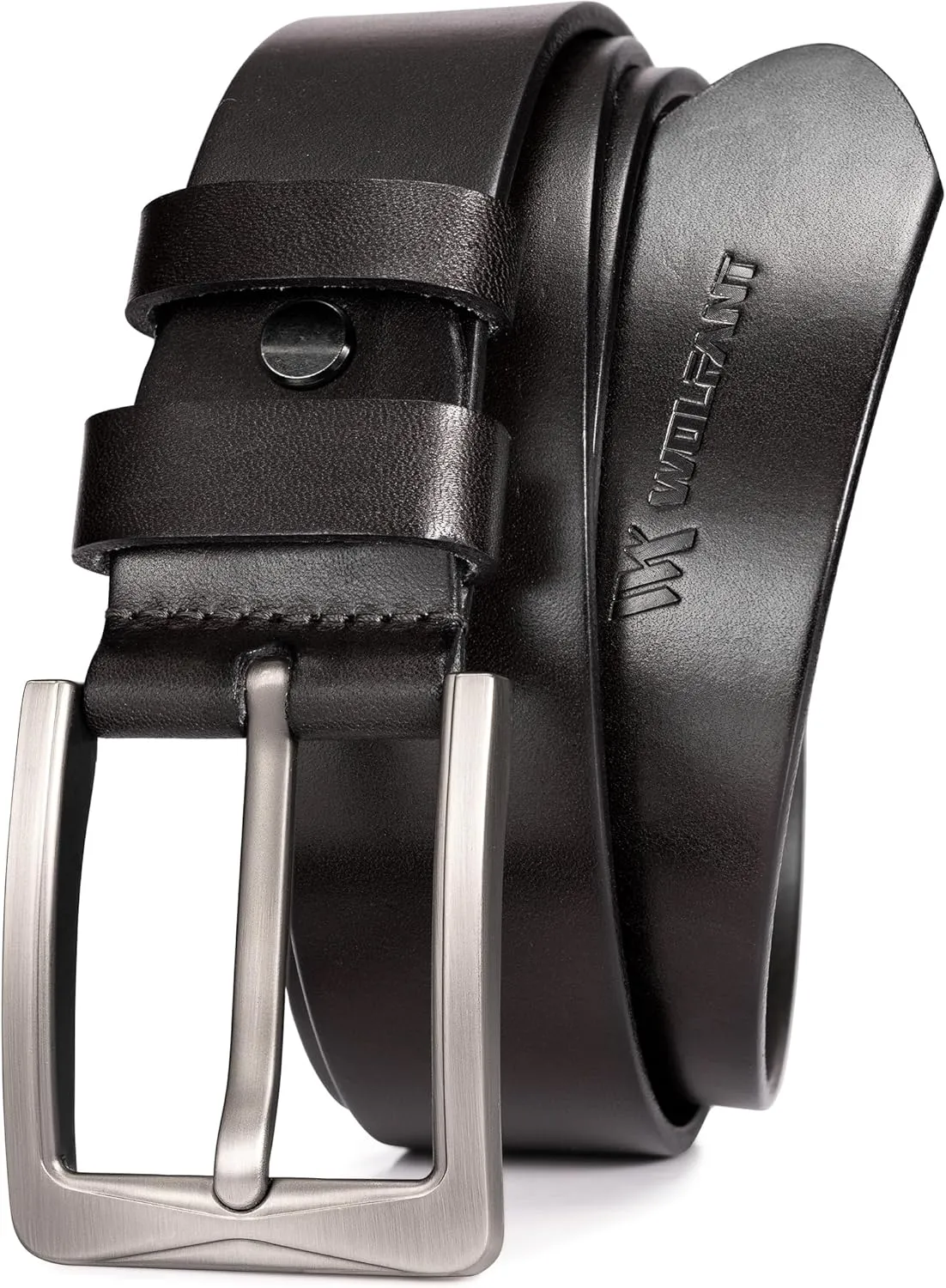 WOLFANT 1.5" Full Grain Leather Belt for Men,100% Italian Solid Durable Leather