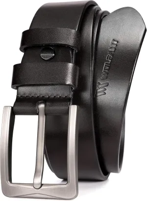WOLFANT 1.5" Full Grain Leather Belt for Men,100% Italian Solid Durable Leather