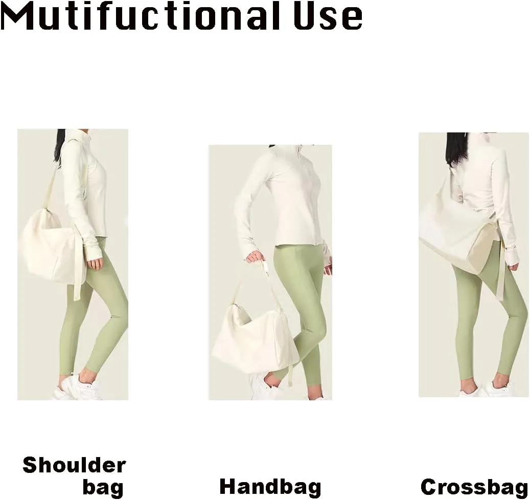 Woman Swim Gym Bag Sports Travel Duffel Bag Lightweight Weekender Overnight Yoga Bag Casual Daypack Fashion Tote Bag College (Green)