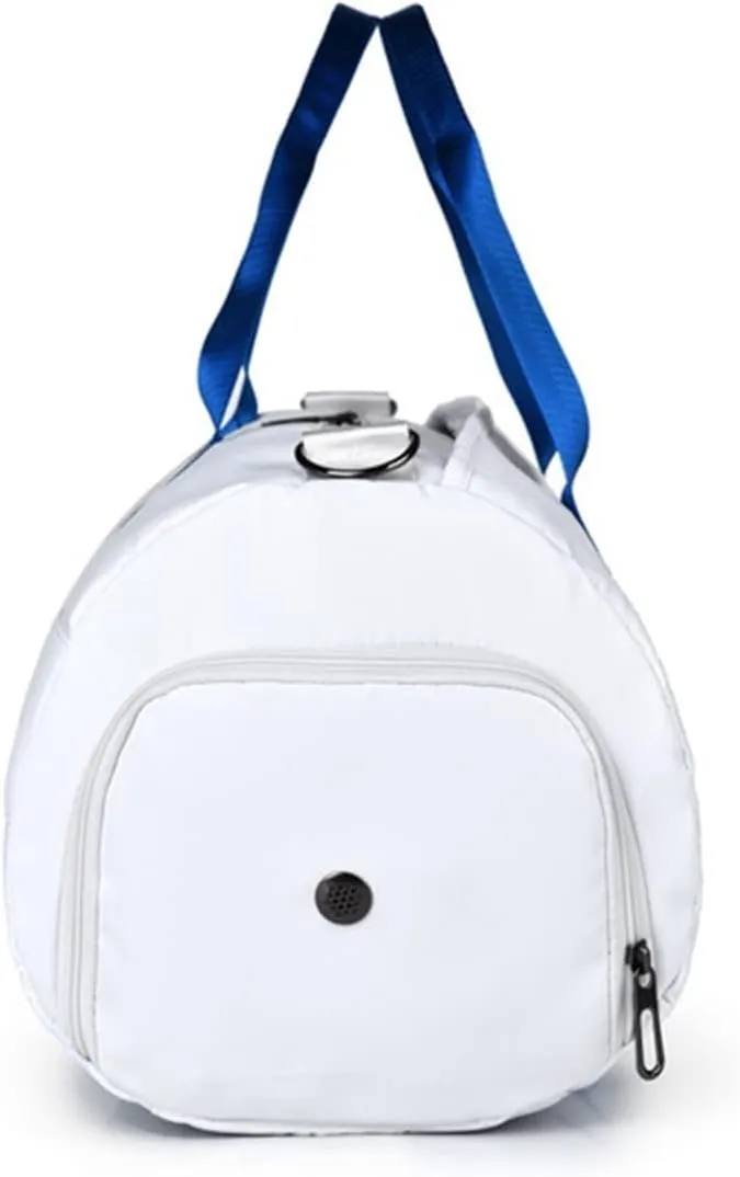 women and Wet Separation Fitness Cylinder Waterproof Travel Portable Sports Sport Gym Bag (White)