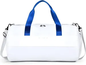 women and Wet Separation Fitness Cylinder Waterproof Travel Portable Sports Sport Gym Bag (White)