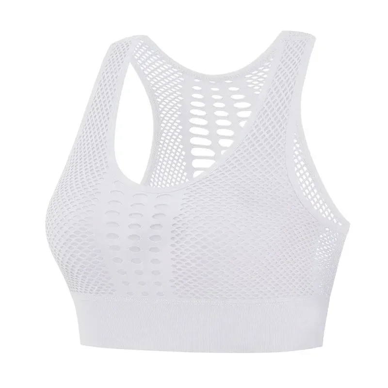 Women Breathable Active Bra Mesh Sports Bras Push Up