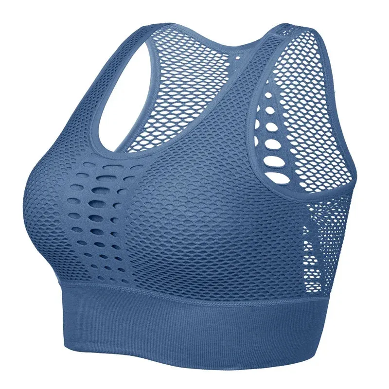 Women Breathable Active Bra Mesh Sports Bras Push Up
