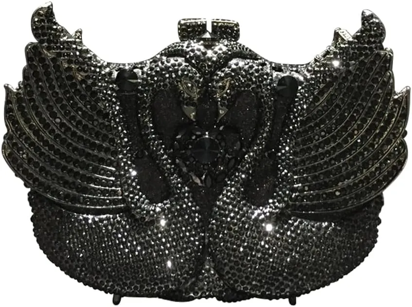 Women Evening-Bag Chain Rhinestone Luxury Ladies Clutch-Purse Wedding-Handbag Swan