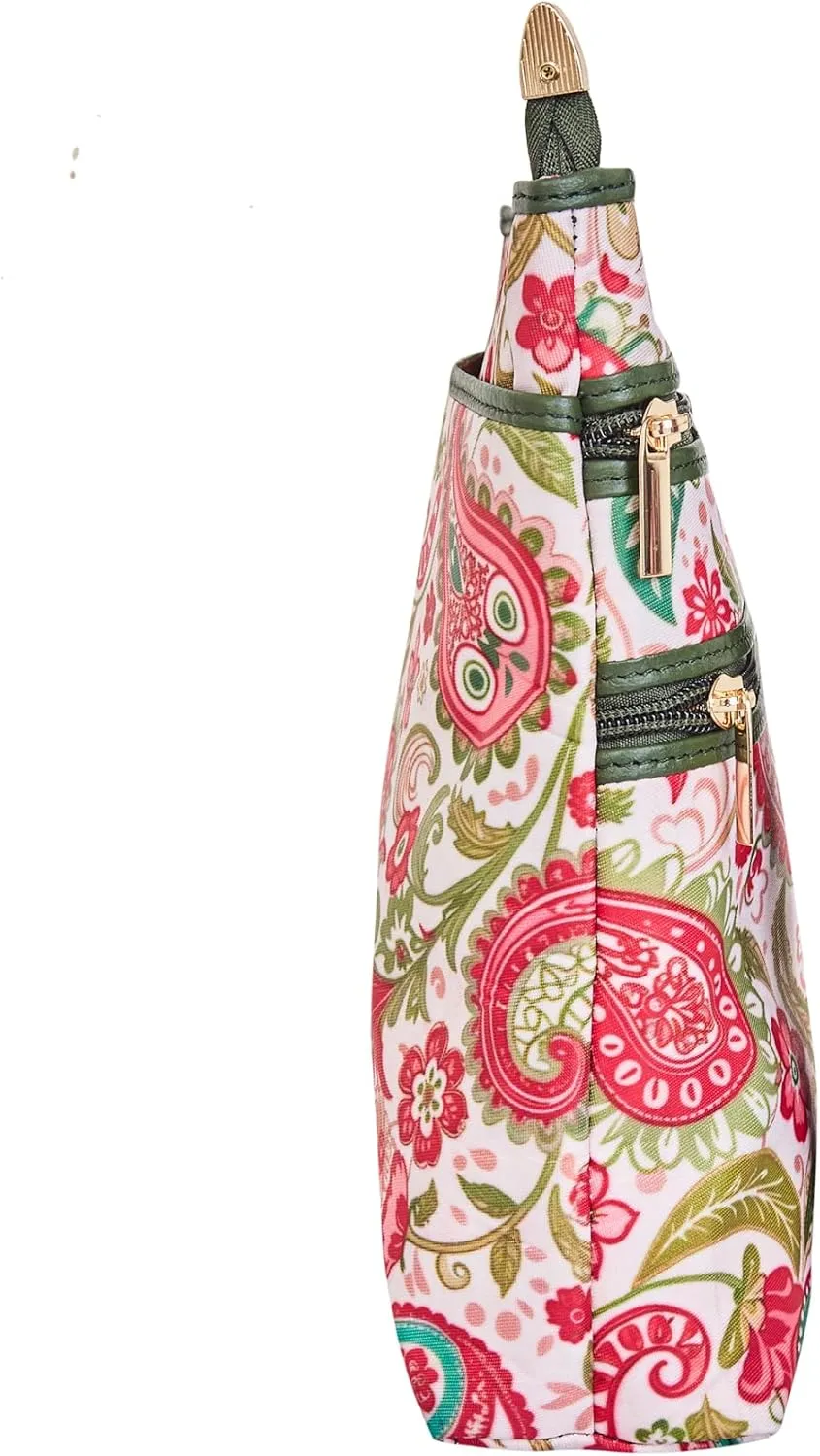 Women genuine leather trim crossbody bag