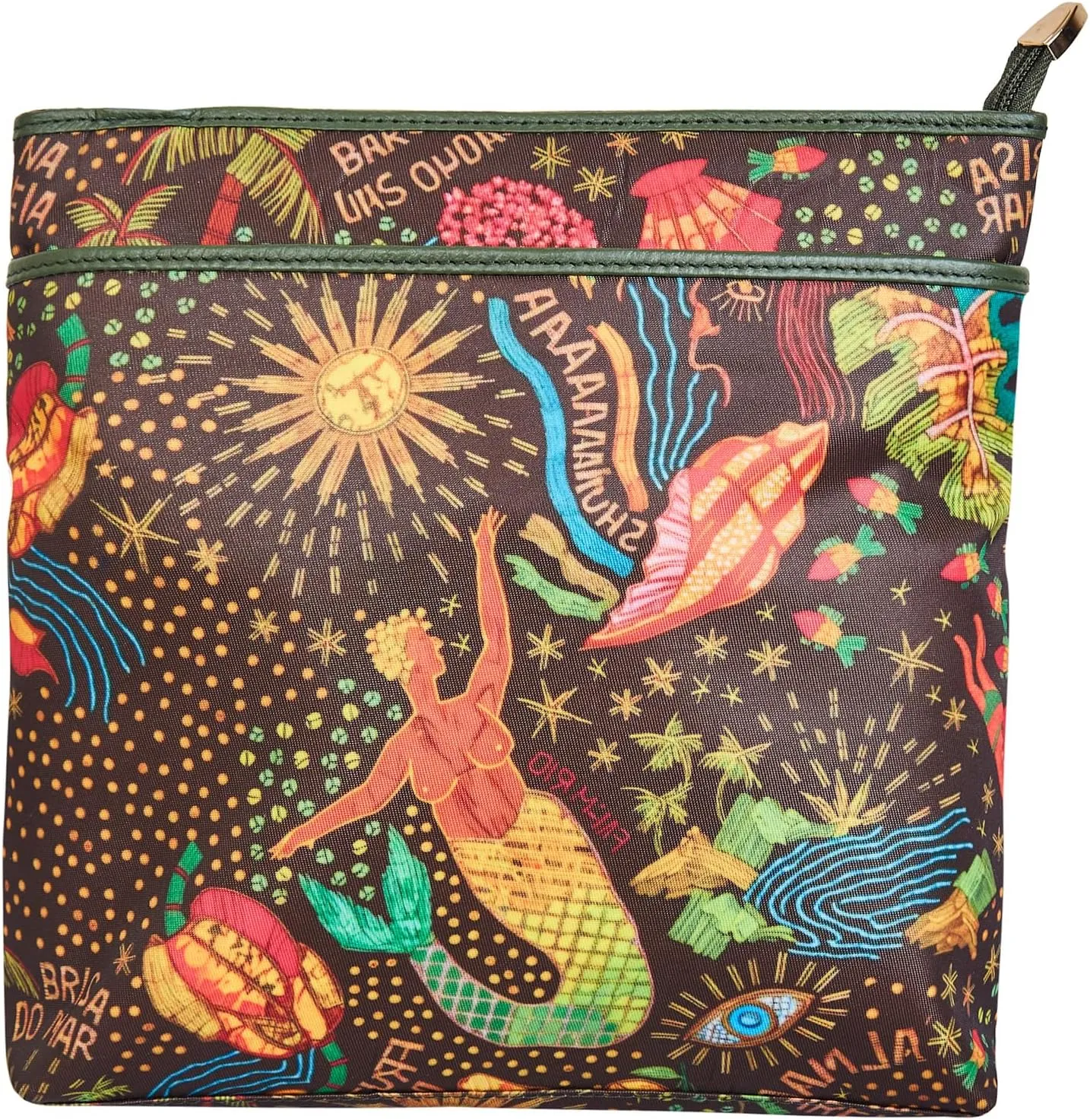 Women genuine leather trim crossbody bag
