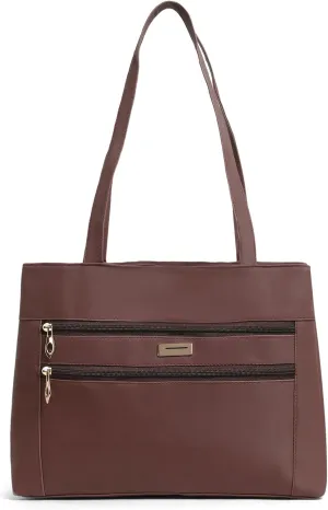 Women Leather Tote Bag, Classic Unlined Design, Interior and Exterior Pockets, Stylish, Lightweight for casual