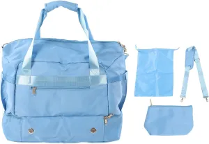Women Sports Gym Bag Multiple Pockets Large Capacity Workout Travel Bag With Usb Charging Port For Fitness (Light Blue)
