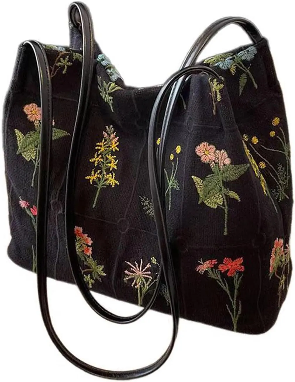 Womens Mini Tote Purse Bags Floral Embroidered Small Tote Bag Flower Graphic Cute Purse