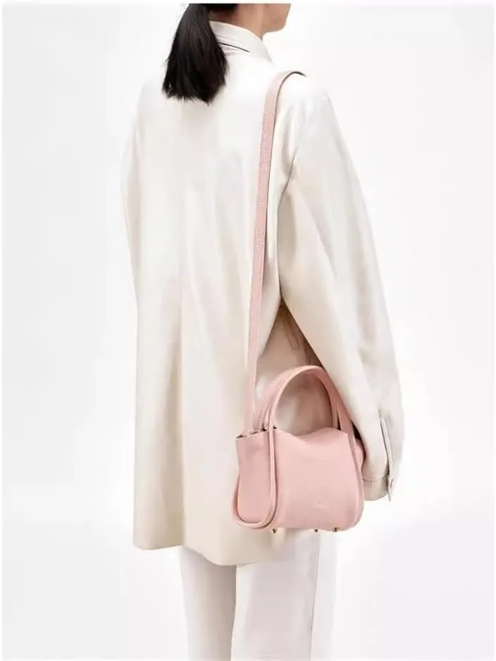 Women's Mini Vegetable Basket Leather Handbag Crossbody Mini Shoulder Bag (Color : Brown, Size : 6.69 * 3.54 * 4.9in)