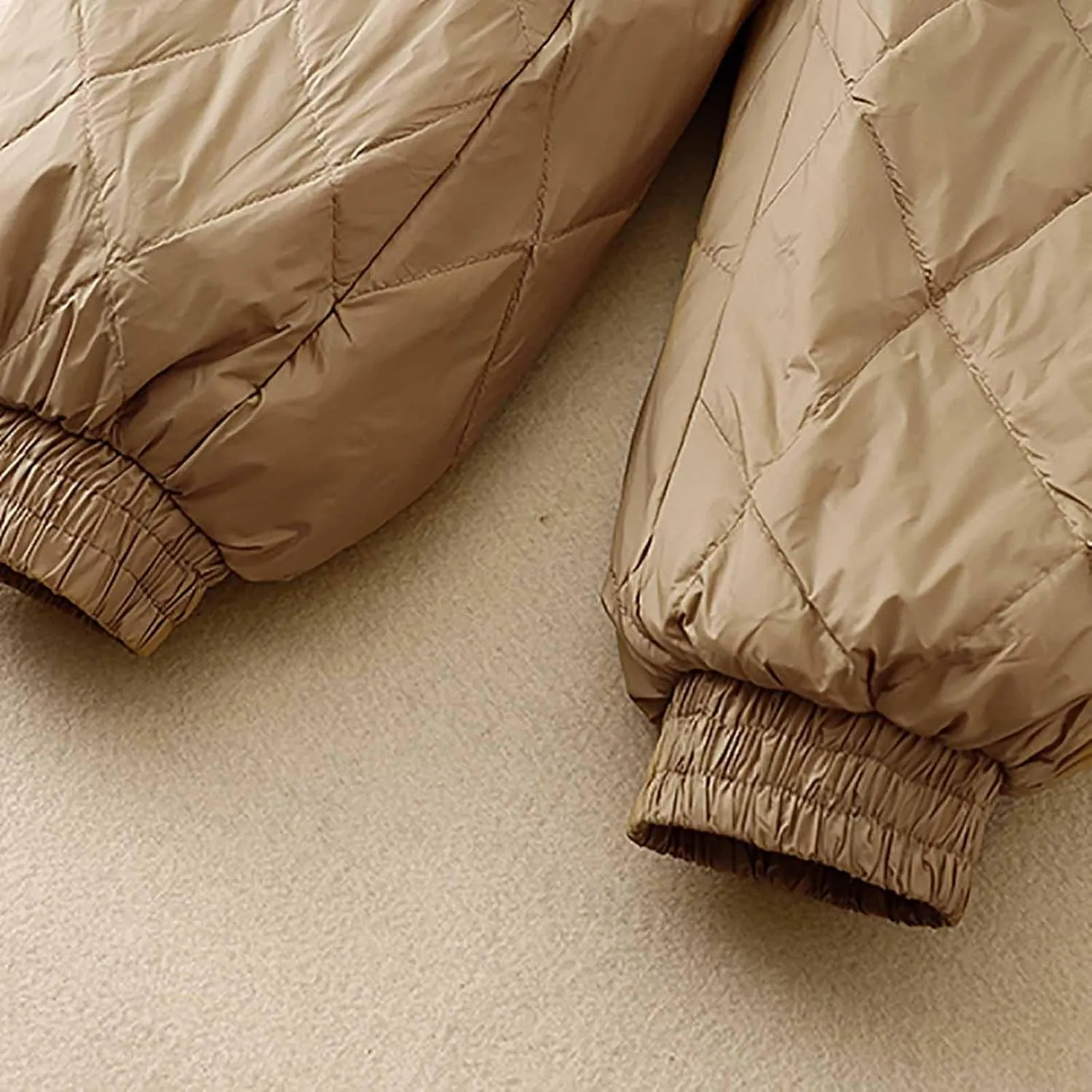 Women's Puffer Snow Pants Quilted Wide Leg Winter Diamond Sweatpants High Waisted Warm Ski Trousers with Pockets