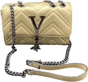 Womens Quilted Crossbody Bag, Small Shoulder Purse With Chain