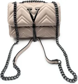 Womens Quilted Crossbody Bag, Small Shoulder Purse With Chain