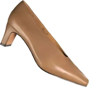 Women's Retro Pumps Chunky Block Heel Genuine Leather Shoes Matte Silk Lining Office Closed Toe Heels for Comfort