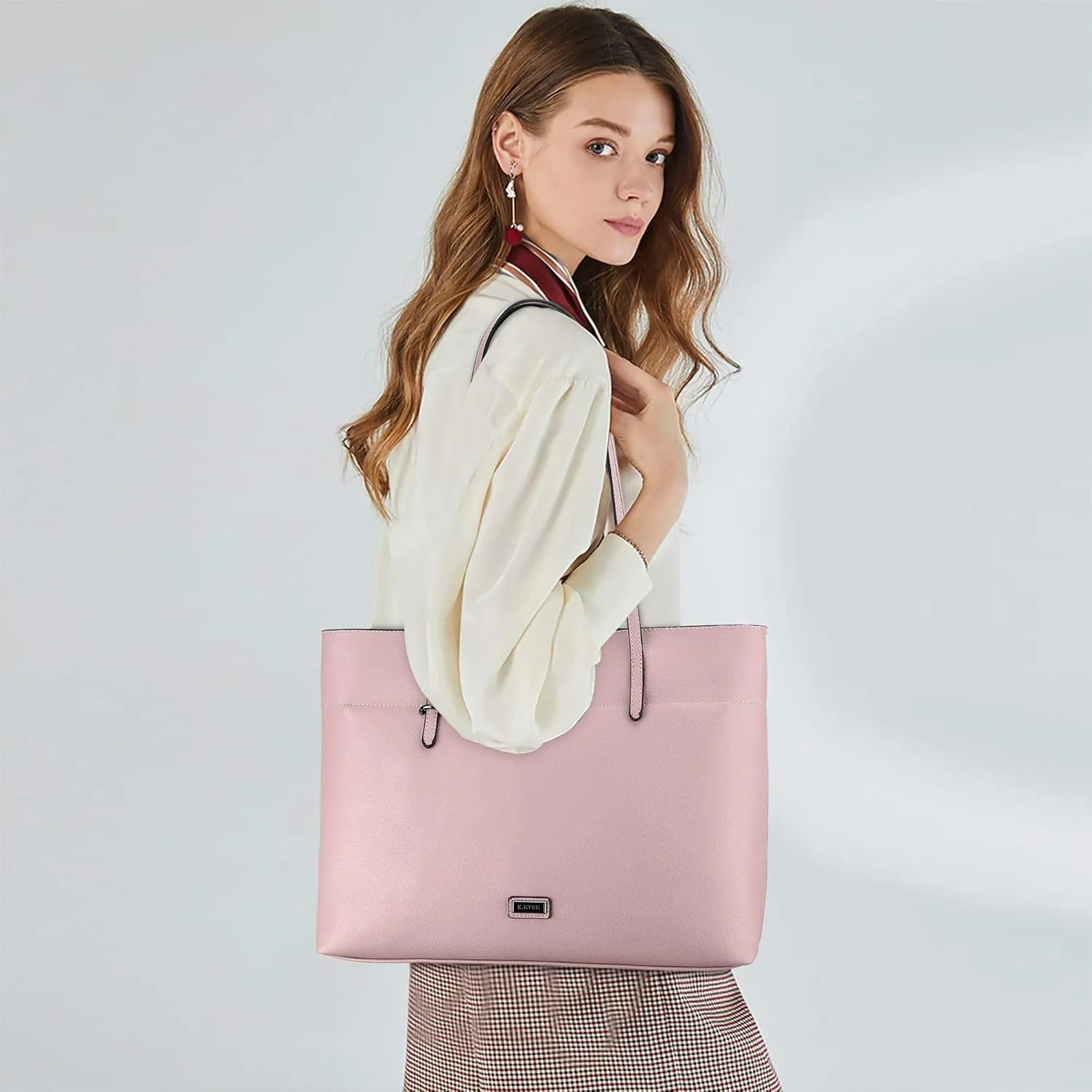 Women's Soft Faux Leather Tote Bag Purse Handbags Wallet Tote Shoulder Bag Purse Large Capacity
