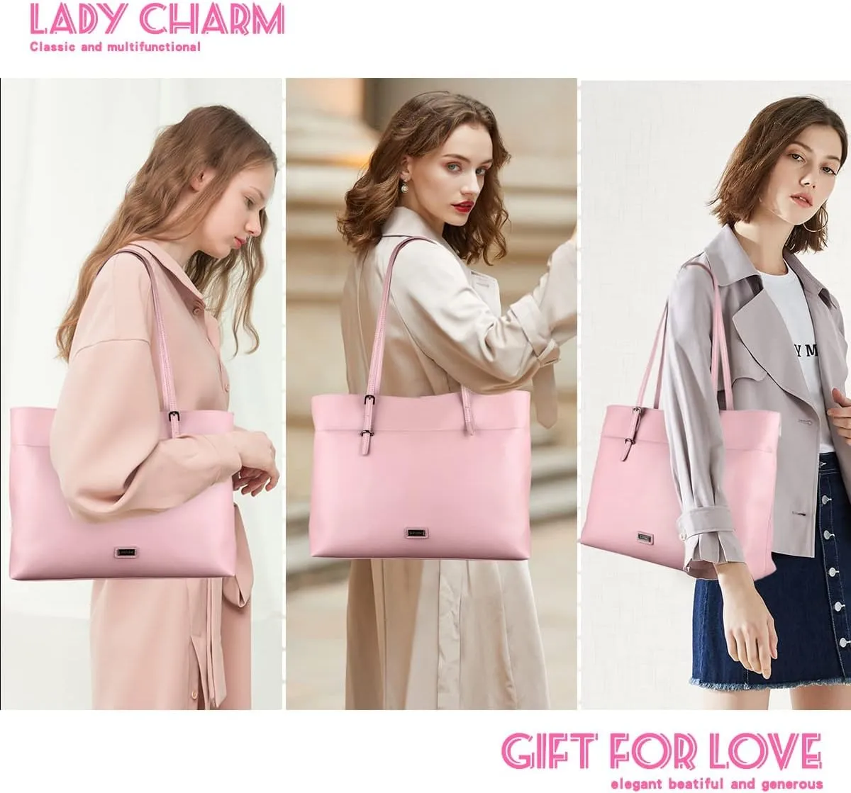 Women's Soft Faux Leather Tote Bag Purse Handbags Wallet Tote Shoulder Bag Purse Large Capacity