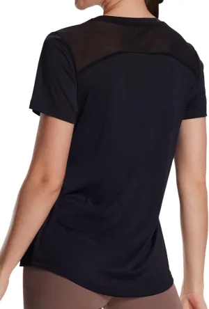 Women's UPF50  Mesh Workout Top - Soft Breathable Crew Neck Short Sleeve for Yoga Gym & Casual Summer Athletic