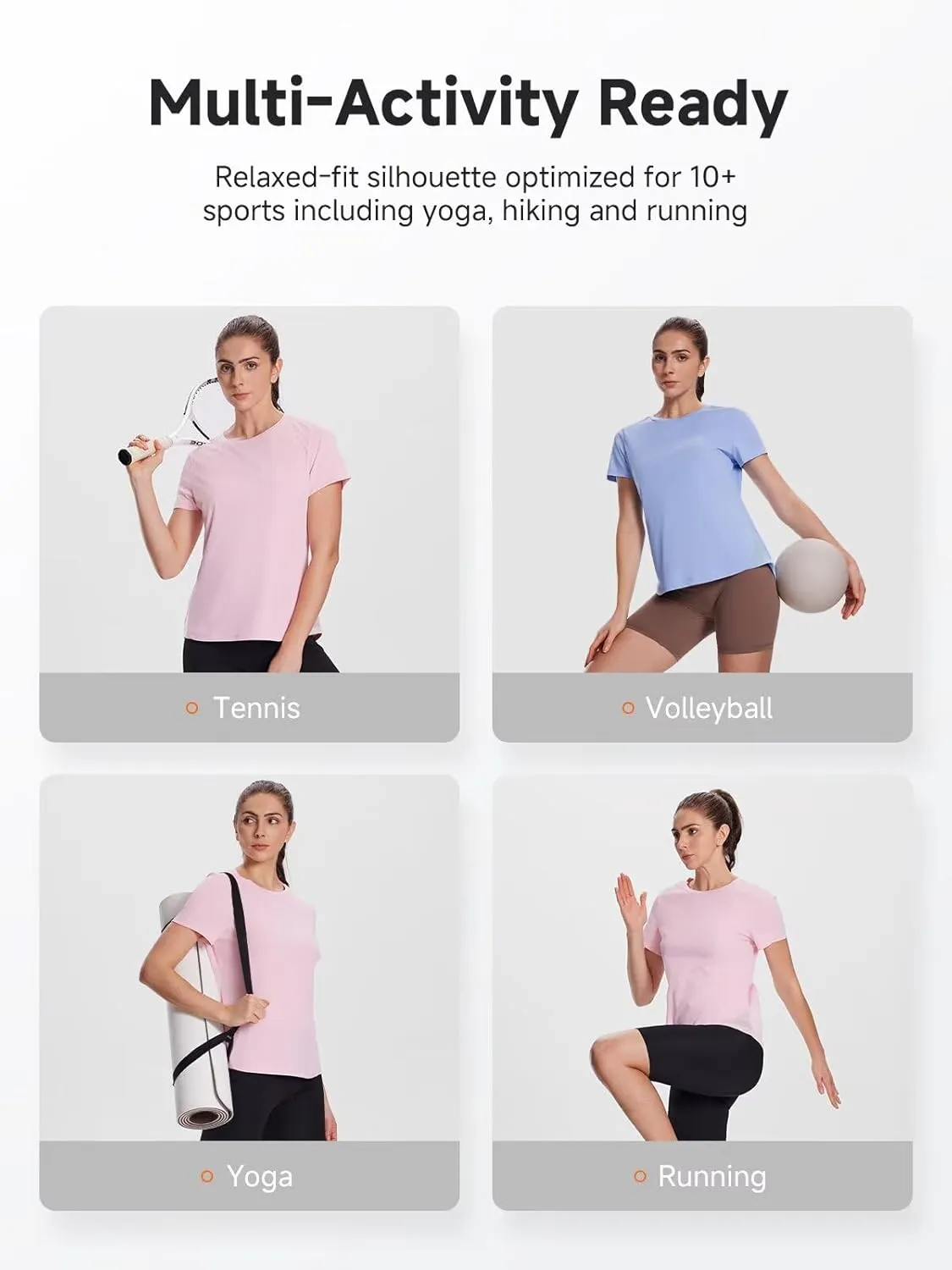 Women's UPF50  Mesh Workout Top - Soft Breathable Crew Neck Short Sleeve for Yoga Gym & Casual Summer Athletic