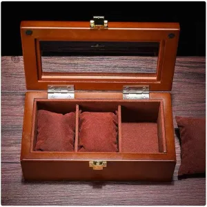 Wood Watch Display Box Organizer Black Top Watch Wooden Case Fashion Watch Storage Packing Gift Boxes Jewelry Case (Color : 12 Slots) (3 Slots)