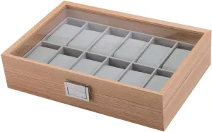 Wooden Watch Box 2/4/6/8/10/12 Grids Organizer Storage for Clock Watches Display Case Holder Storage Jewelry Boxes Best Gift (Color : 8 Grid) (12 Grid)