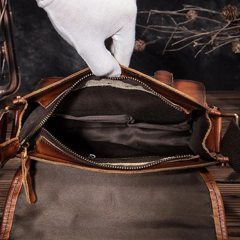 Woosir Vintage Genuine Leather Messenger Shoulder Bag