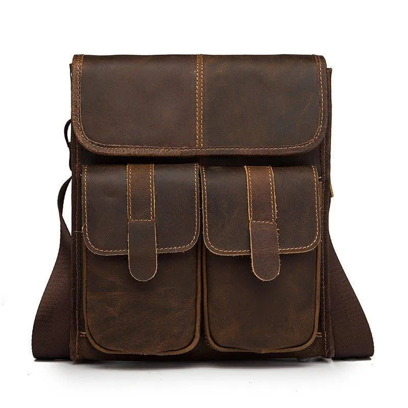 Woosir Vintage Genuine Leather Messenger Shoulder Bag