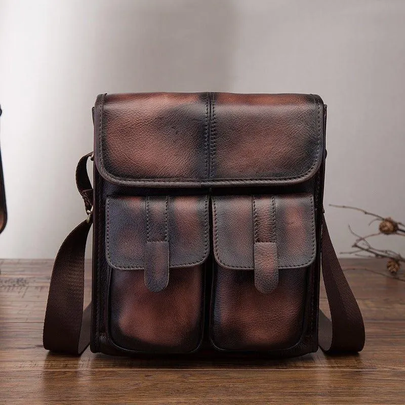 Woosir Vintage Genuine Leather Messenger Shoulder Bag