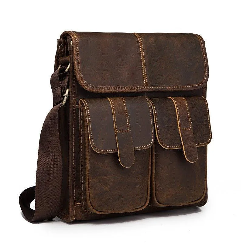 Woosir Vintage Genuine Leather Messenger Shoulder Bag