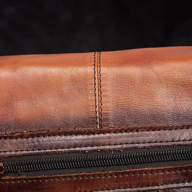 Woosir Vintage Genuine Leather Messenger Shoulder Bag